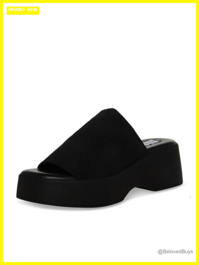 Platform Wedge Sandals With Stretchy Fabric Upper